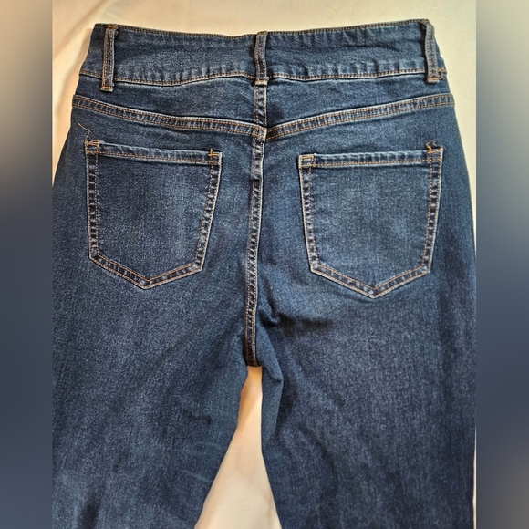 No Boundaries Juniors Dark Blue Flare Denim 5 Pocket Jeans Size 11 - Picture 12 of 12